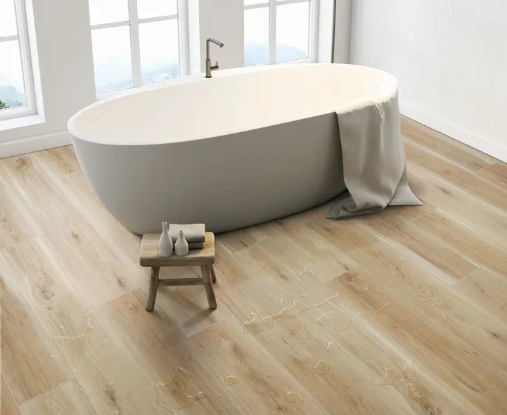 Style Selections Natural Hickory 20-mil x 7-in W x 48-in L Waterproof Interlocking Luxury Vinyl Plank Flooring, photo 2 of 8