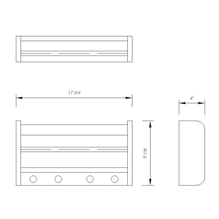 ALFI brand ALFI brand AB5508 18-in Wall Mounted Wooden Shelf and Hooks Bathroom Accessory, photo 3 of 5
