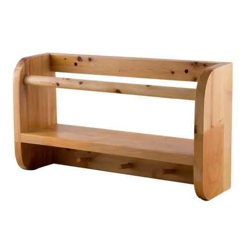 ALFI brand ALFI brand AB5508 18-in Wall Mounted Wooden Shelf and Hooks Bathroom Accessory, photo 5 of 5