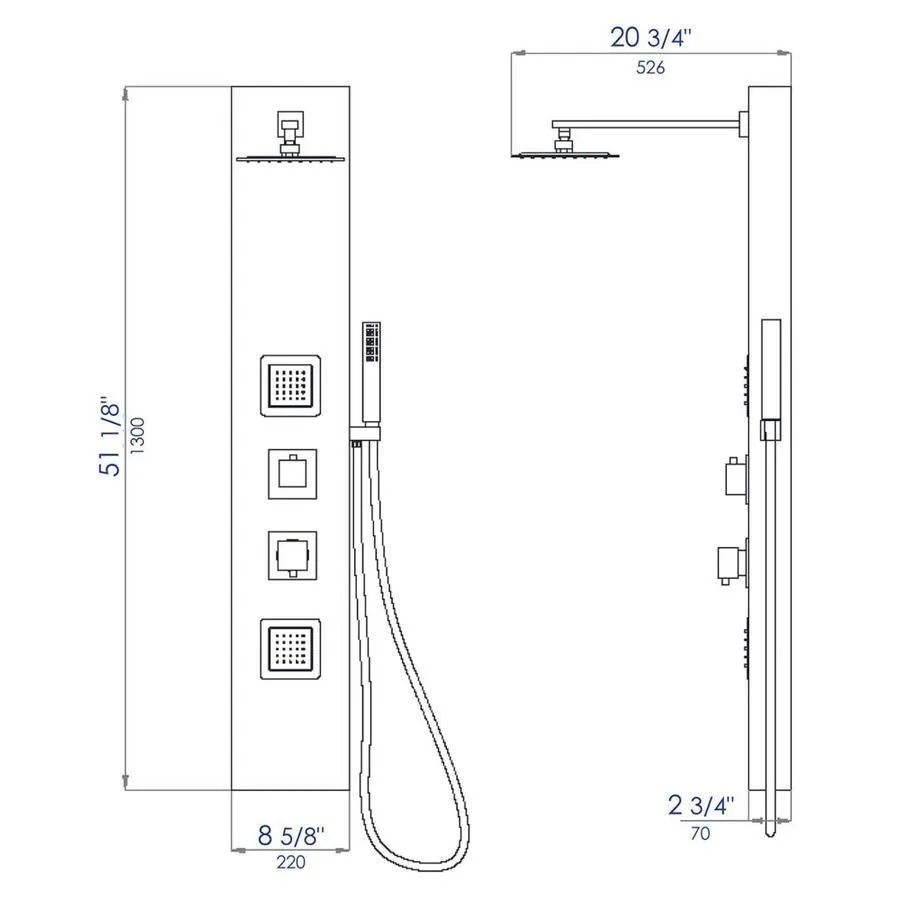 ALFI brand White 2-Spray Shower Panel System, photo 3 of 5