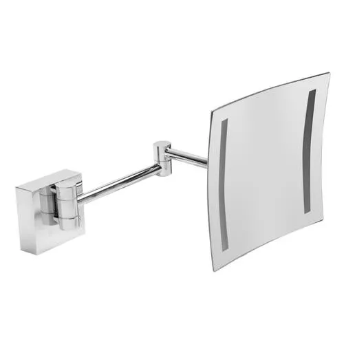 ALFI brand 7.8-in x 7.88-in Polished Brass Magnifying Wall-Mounted Vanity Mirror with Light, photo 5 of 5