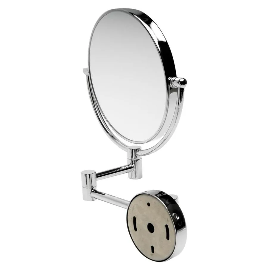 ALFI brand 9.88-in x 9.88-in Polished Brass Double-Sided Magnifying Wall-Mounted Vanity Mirror, photo 2 of 5