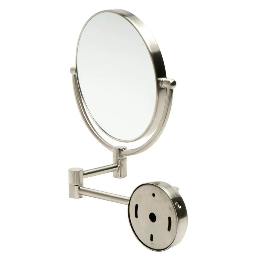 ALFI brand 9.88-in x 9.88-in Brushed Brass Double-Sided Magnifying Wall-Mounted Vanity Mirror, photo 2 of 5