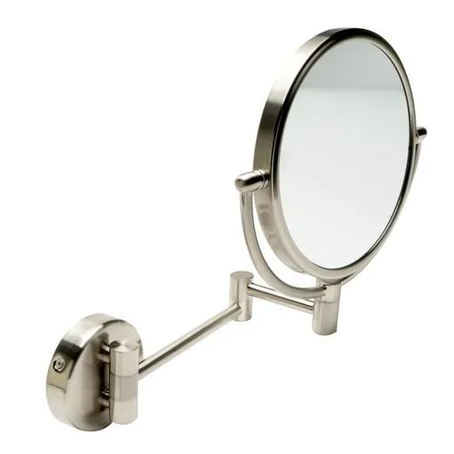 ALFI brand 9.88-in x 9.88-in Brushed Brass Double-Sided Magnifying Wall-Mounted Vanity Mirror, photo 5 of 5