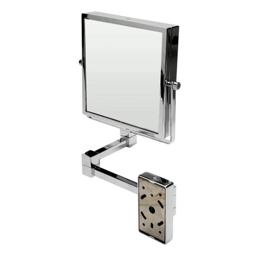 ALFI brand 8-in x 8-in Polished Brass Double-Sided Magnifying Wall-Mounted Vanity Mirror, photo 2 of 5