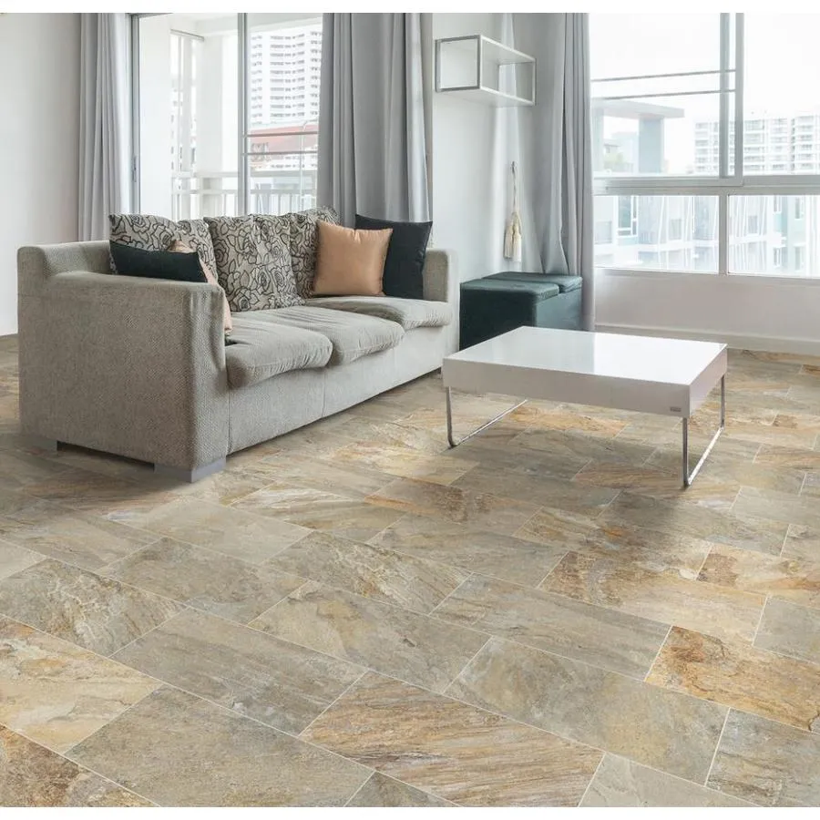 DELLA TORRE Riverdale Sand 12-in x 24-in Glazed Porcelain Tile, photo 2 of 7
