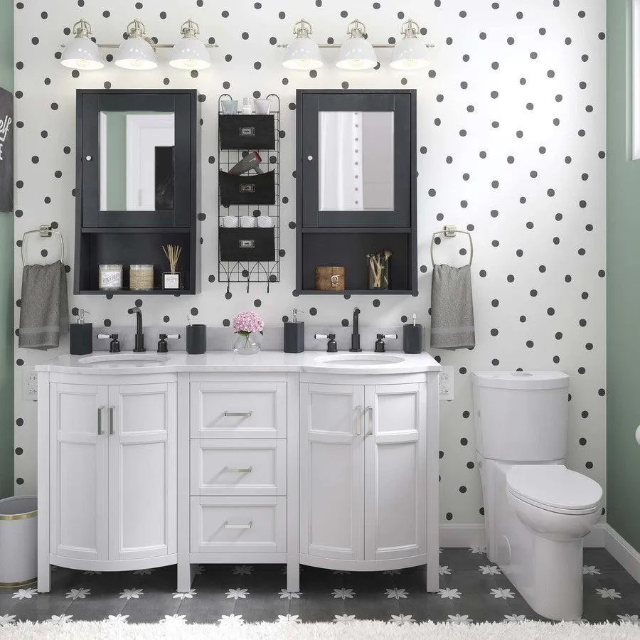 DELLA TORRE Fiona 29-Pack Black and White 8-in x 8-in Glazed Porcelain Encaustic Floor and Wall Tile, photo 4 of 11