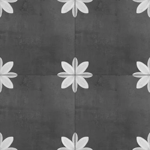 DELLA TORRE Fiona 29-Pack Black and White 8-in x 8-in Glazed Porcelain Encaustic Floor and Wall Tile, photo 11 of 11