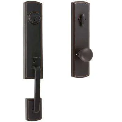 Italian Collection Briona Edged Bronze Dummy Door Handleset with Artino Interior Left-Hand