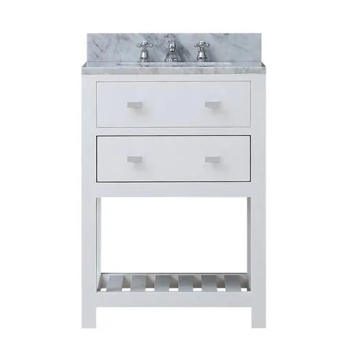 Water Creation Madalyn 24-in Pure White Single Sink Bathroom Vanity with Carrara White Natural Marble Top, photo 3 of 3