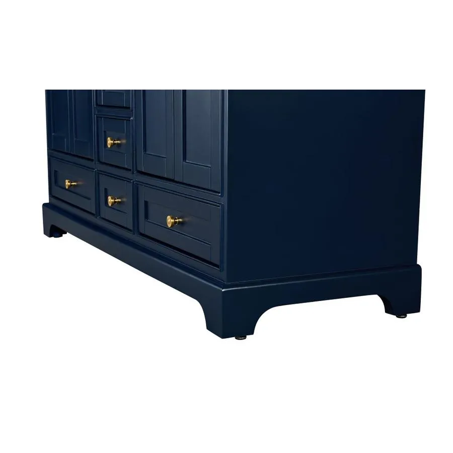 Ancerre Designs Audrey 60-in Heritage Blue Double Sink Bathroom Vanity with Carrara White Natural Marble Top, photo 6 of 7