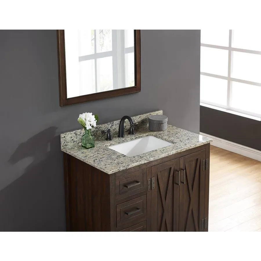 Bestview Santa Cecilia Light 37-in Brown/Polished Granite Bathroom Vanity Top, photo 5 of 6