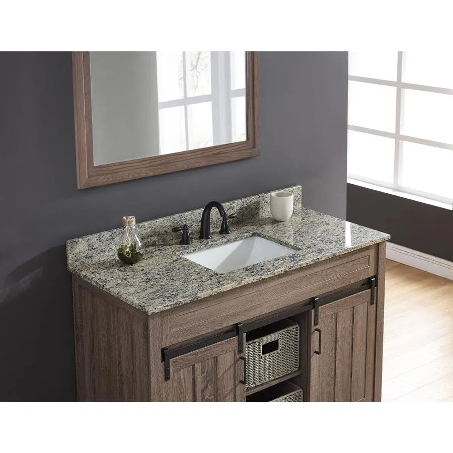Bestview Santa Cecilia Light 49-in Brown/Polished Granite Bathroom Vanity Top, photo 5 of 6