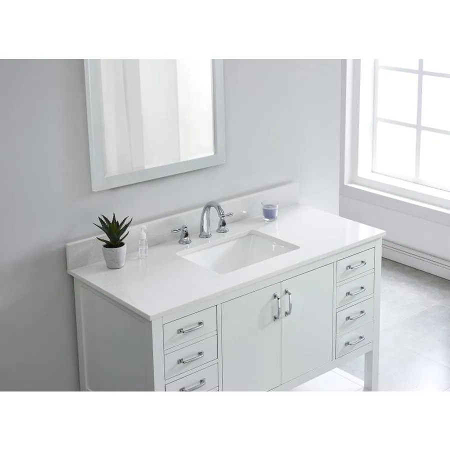 Bestview Meridian 49-in White/Polished Engineered Marble Bathroom Vanity Top, photo 5 of 8