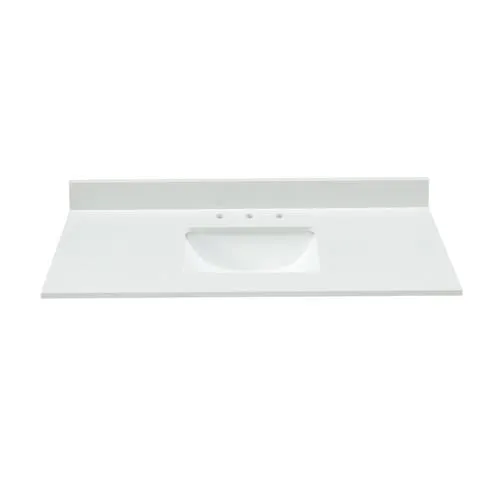 Bestview Meridian 49-in White/Polished Engineered Marble Bathroom Vanity Top, photo 6 of 8