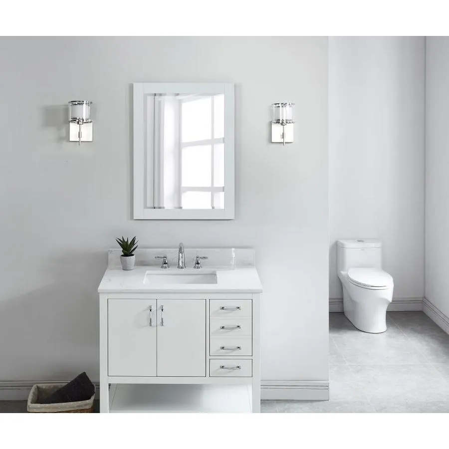 Bestview 31-in Carrara White Quartz Bathroom Vanity Top, photo 4 of 6