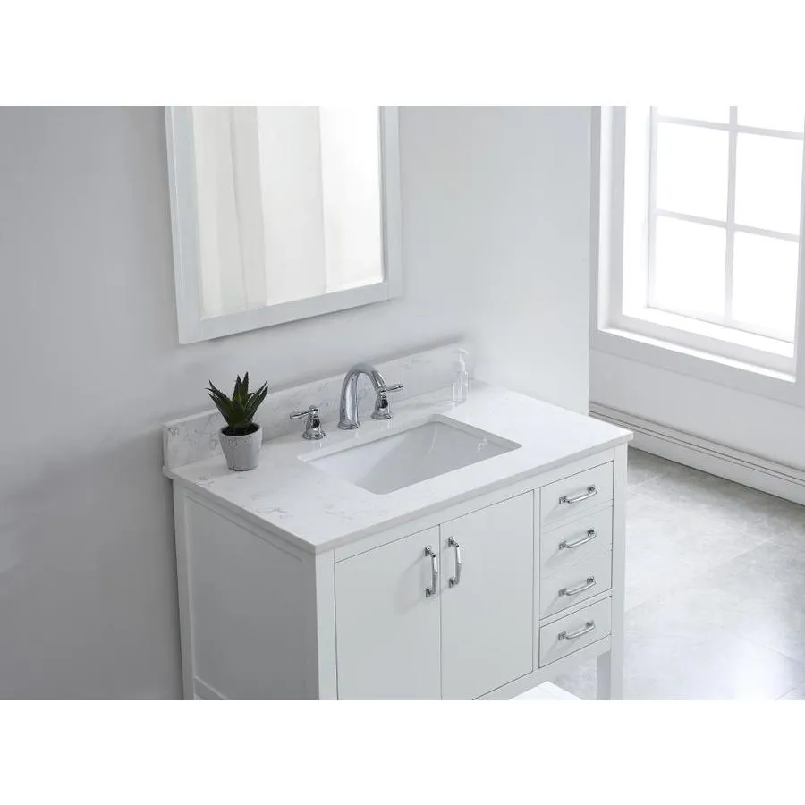 Bestview 37-in Carrara White Quartz Bathroom Vanity Top, photo 5 of 6