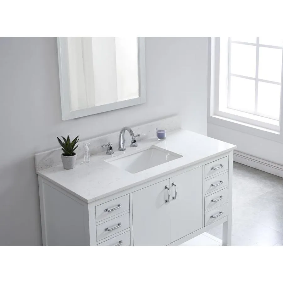 Bestview 43-in Carrara White Quartz Bathroom Vanity Top, photo 5 of 6