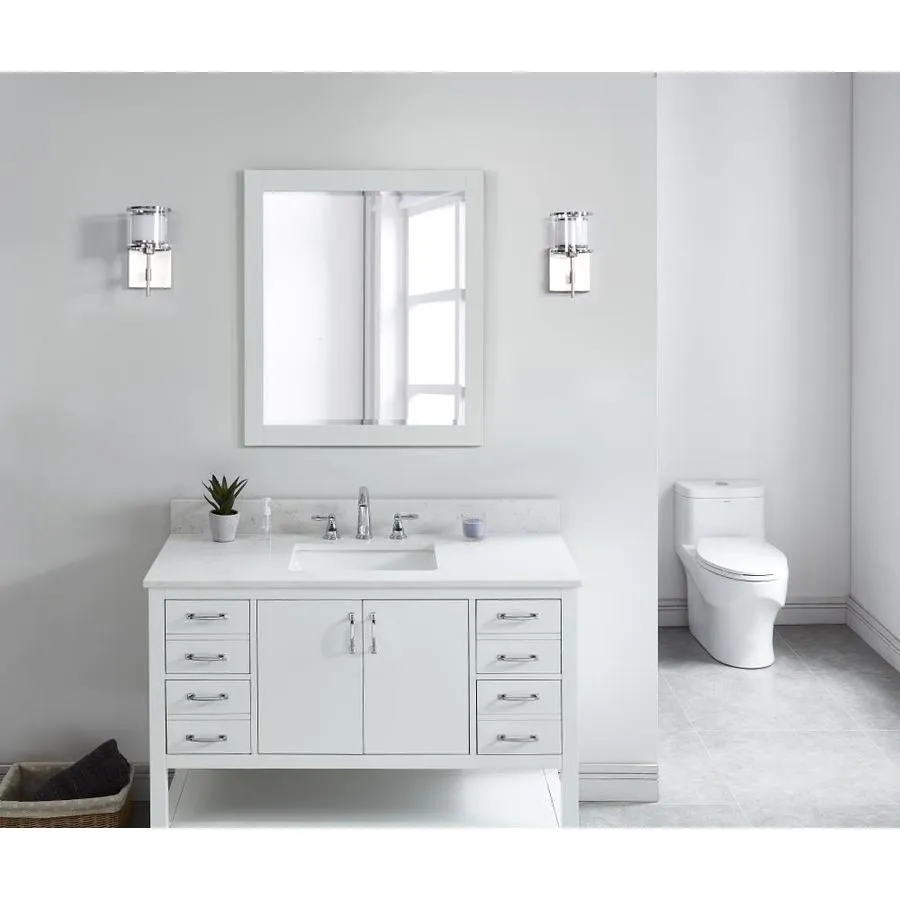 Bestview 49-in Carrara White Quartz Bathroom Vanity Top, photo 4 of 6