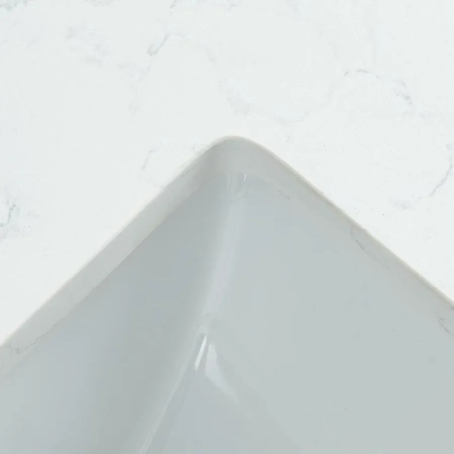 Bestview 49-in Carrara White Quartz Bathroom Vanity Top, photo 3 of 6