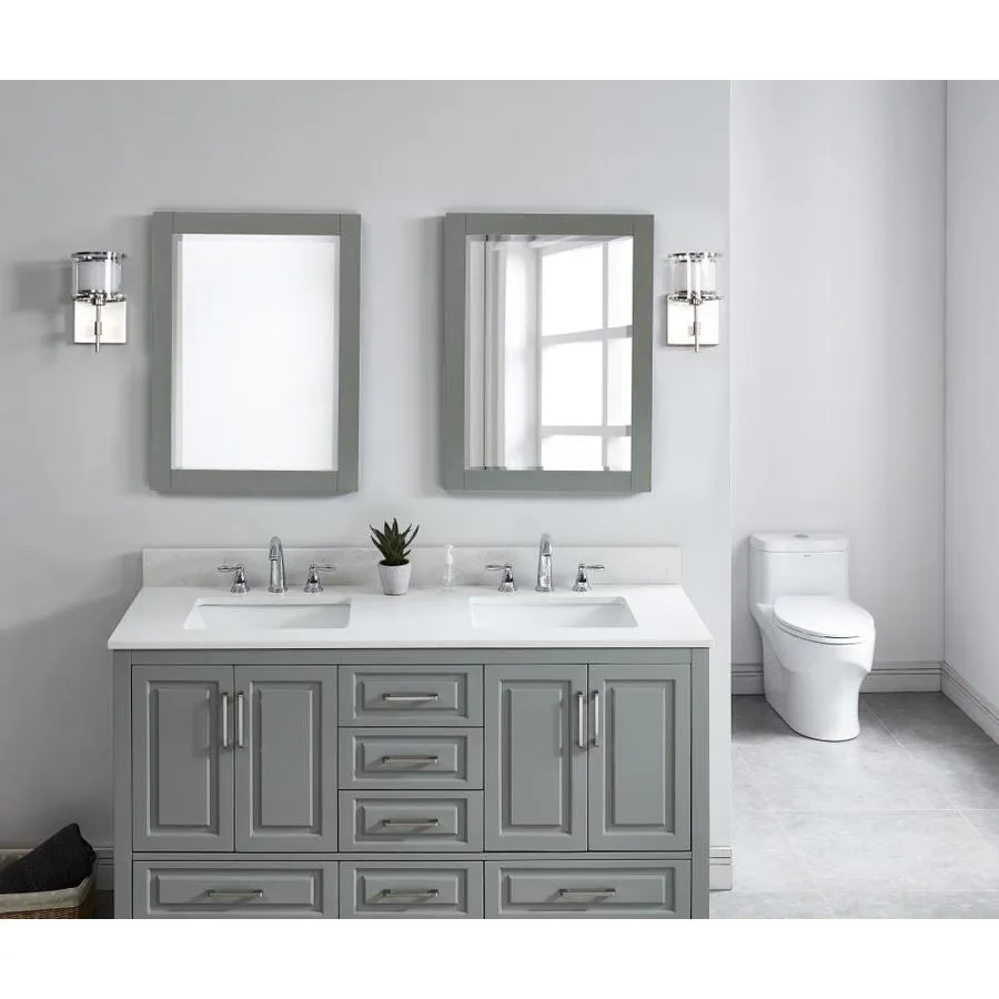 Bestview 61-in Carrara White Quartz Bathroom Vanity Top, photo 4 of 6
