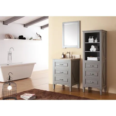 Kelly 24-in Grayish Blue Bathroom Vanity Base Cabinet