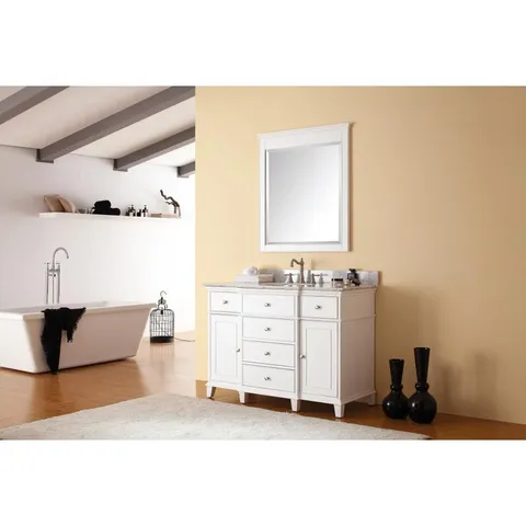 Windsor 48-in White Bathroom Vanity Base Cabinet