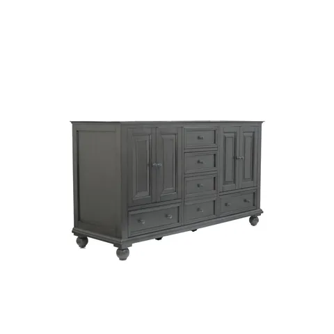 Thompson 60-in Double-Sink Vanity Cabinet, Charcoal Glaze