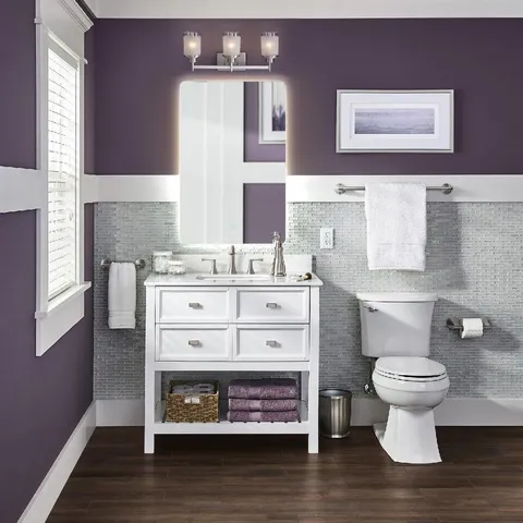 Canterbury 36-in White Single Sink Bathroom Vanity with Carrara Engineered Stone Top