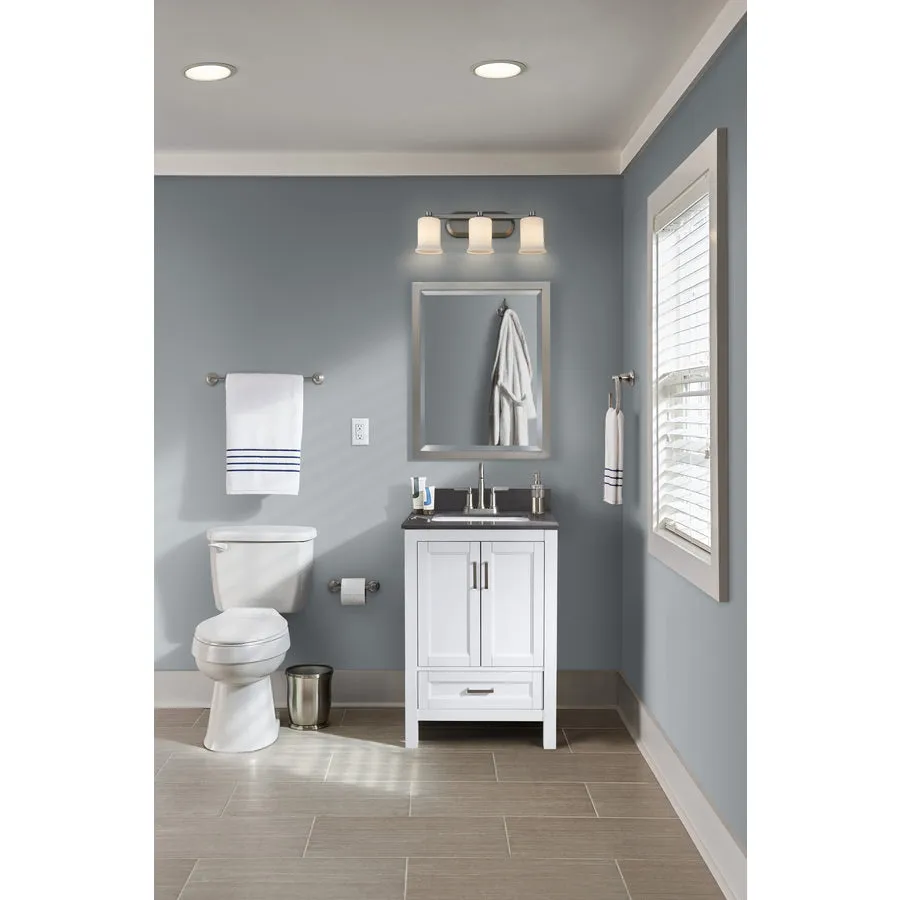 Durham 24-in White Oak Single Sink Bathroom Vanity with Gray Engineered Stone Top, photo 2 of 9