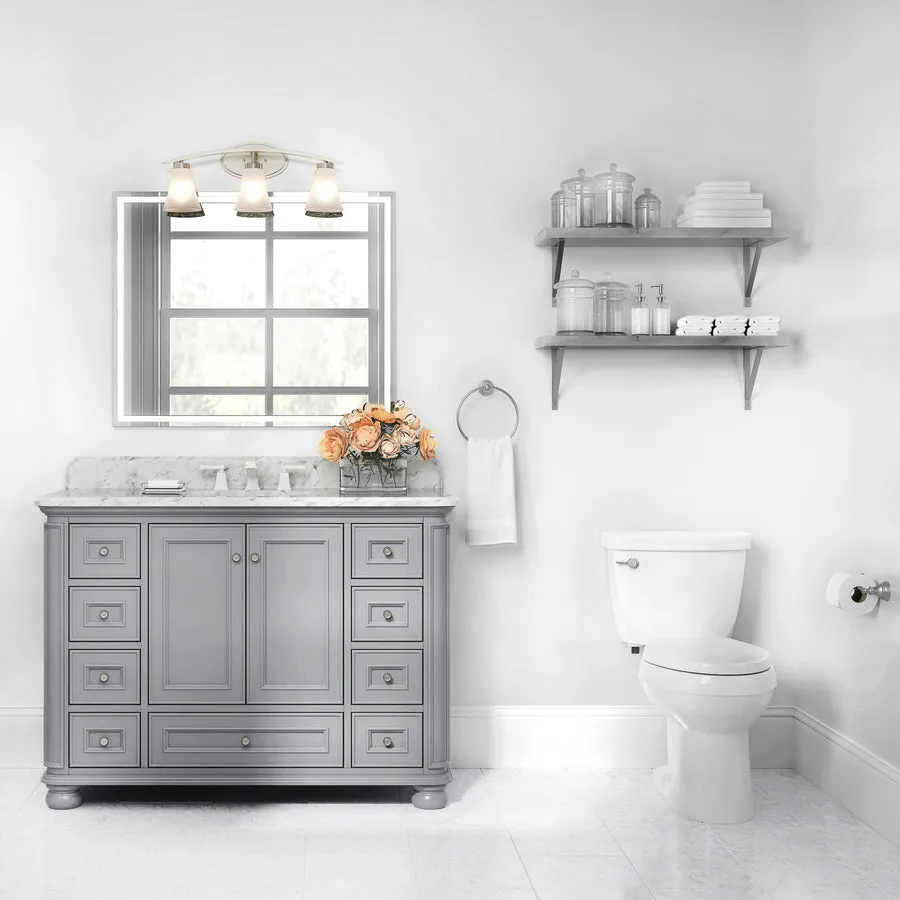 Scott Living Wrightsville 48-in Light Gray Single Sink Bathroom Vanity with Natural Carrara Marble Top, photo 3 of 13