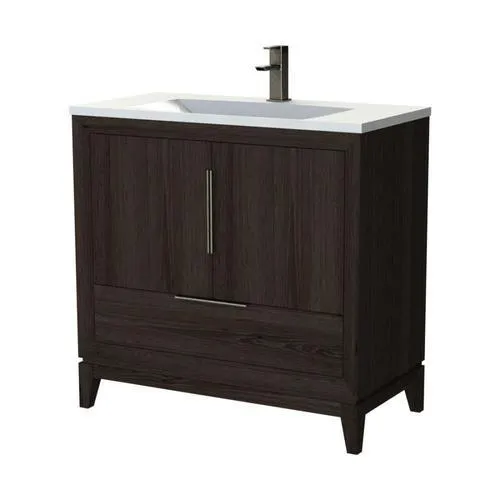 Scott Living Robinson 36-in Coffee Oak Single Sink Bathroom Vanity with White Acrylic Top, photo 8 of 11