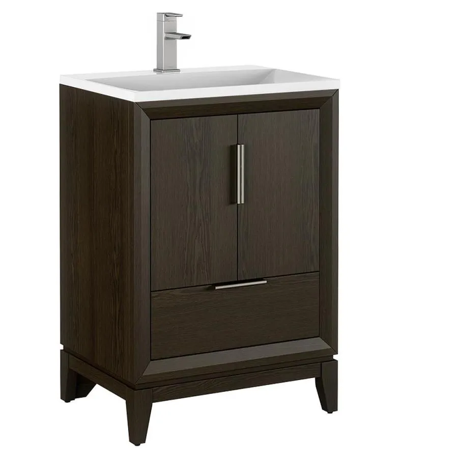 Scott Living Robinson 24-in Light Gray Single Sink Bathroom Vanity with White Acrylic Top, photo 8 of 10