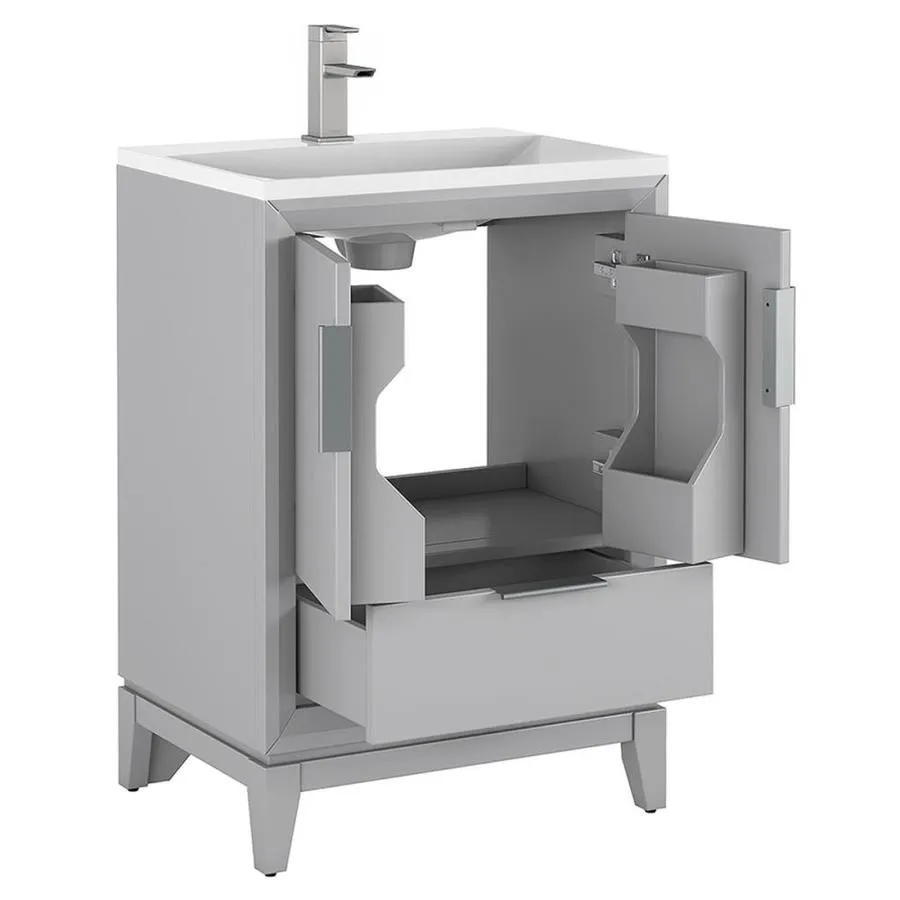 Scott Living Robinson 24-in Light Gray Single Sink Bathroom Vanity with White Acrylic Top, photo 2 of 10