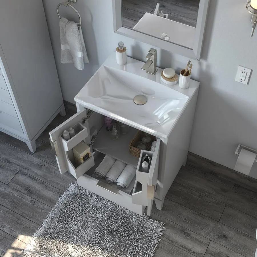 Scott Living Robinson 24-in Light Gray Single Sink Bathroom Vanity with White Acrylic Top, photo 6 of 10