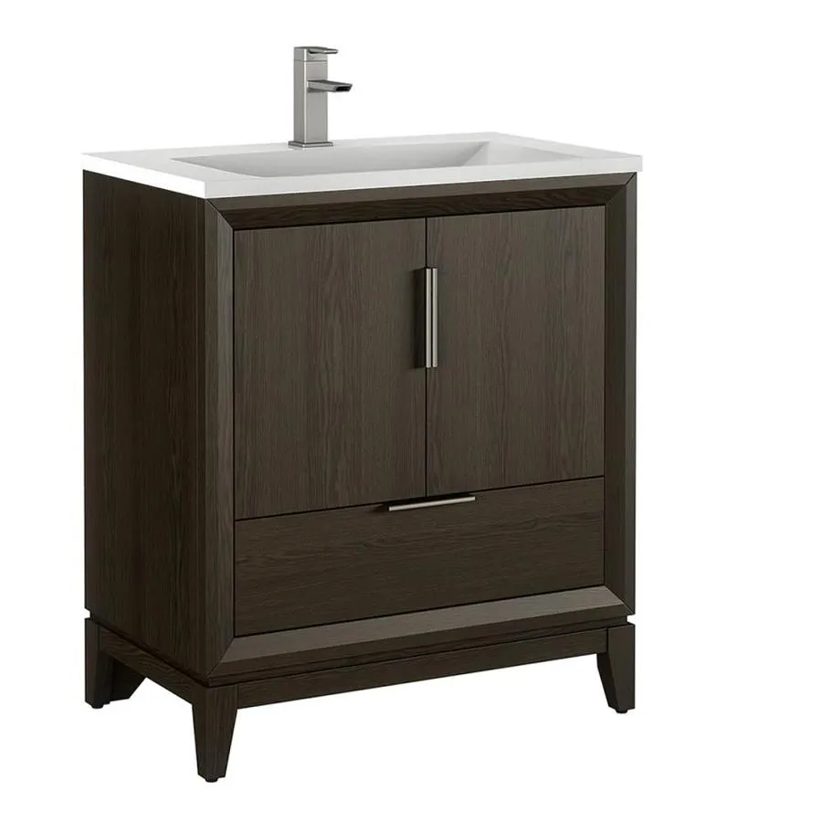 Scott Living Robinson 60-in White Double Sink Bathroom Vanity with White Acrylic Top, photo 8 of 9