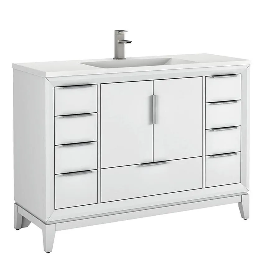 Scott Living Robinson 48-in Coffee Oak Single Sink Bathroom Vanity with White Acrylic Top, photo 8 of 9
