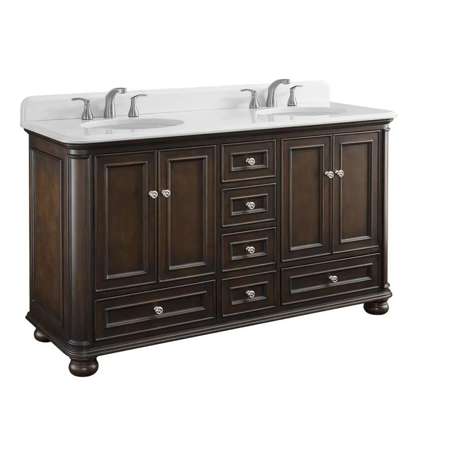 Scott Living Wrightsville 36-in Light Gray Single Sink Bathroom Vanity with White Engineered Stone Top, photo 9 of 9