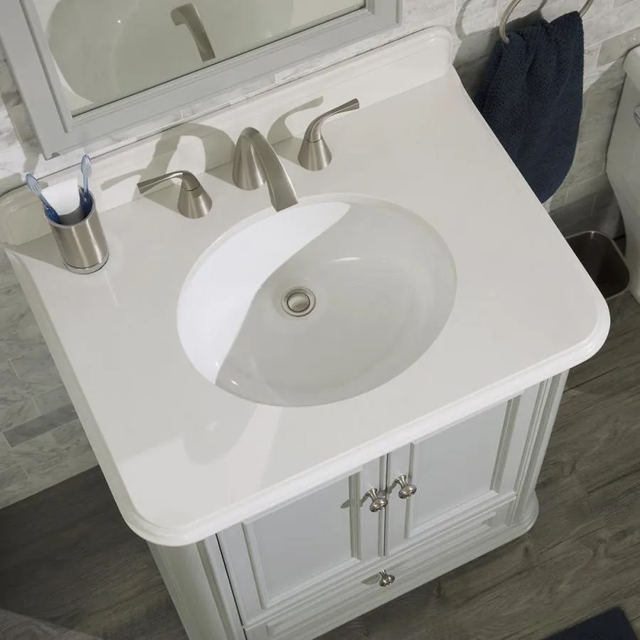 Scott Living Wrightsville 30-in Light Gray Single Sink Bathroom Vanity with White Engineered Stone Top, photo 6 of 9