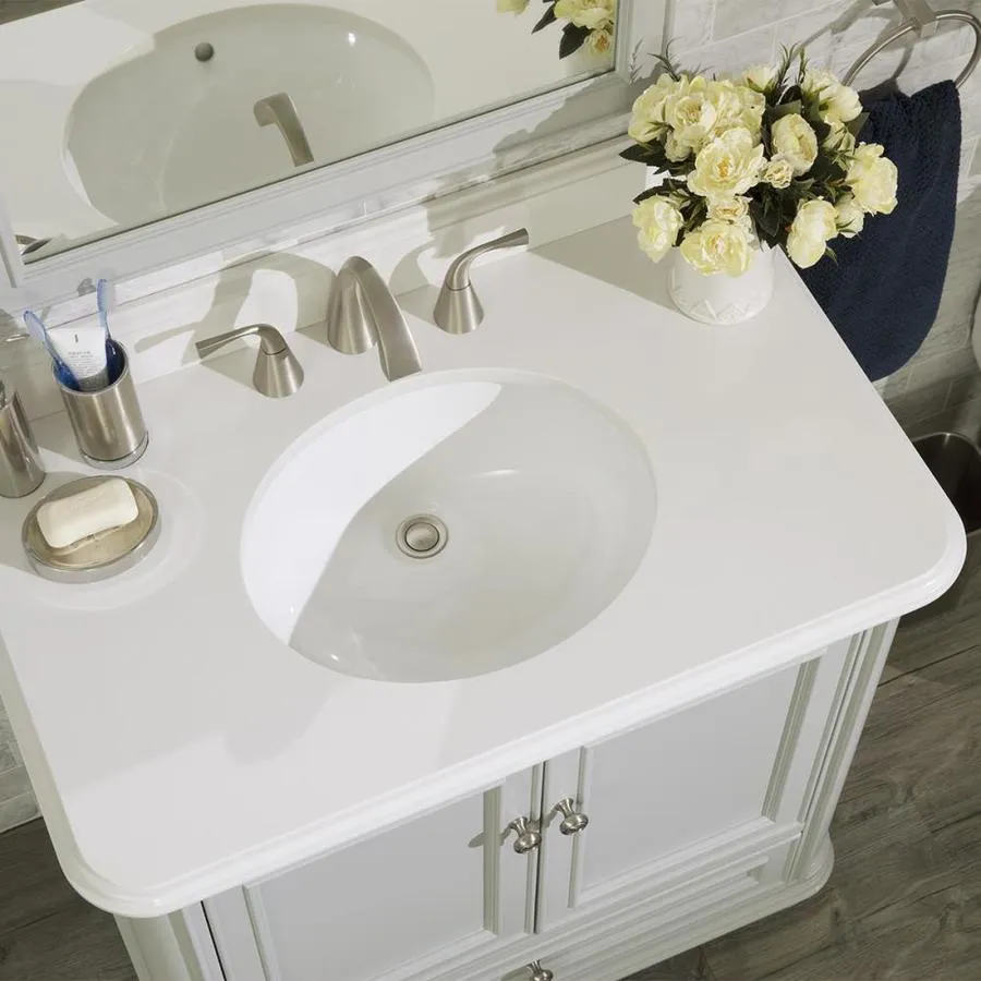 Scott Living Wrightsville 36-in Light Gray Single Sink Bathroom Vanity with White Engineered Stone Top, photo 6 of 9