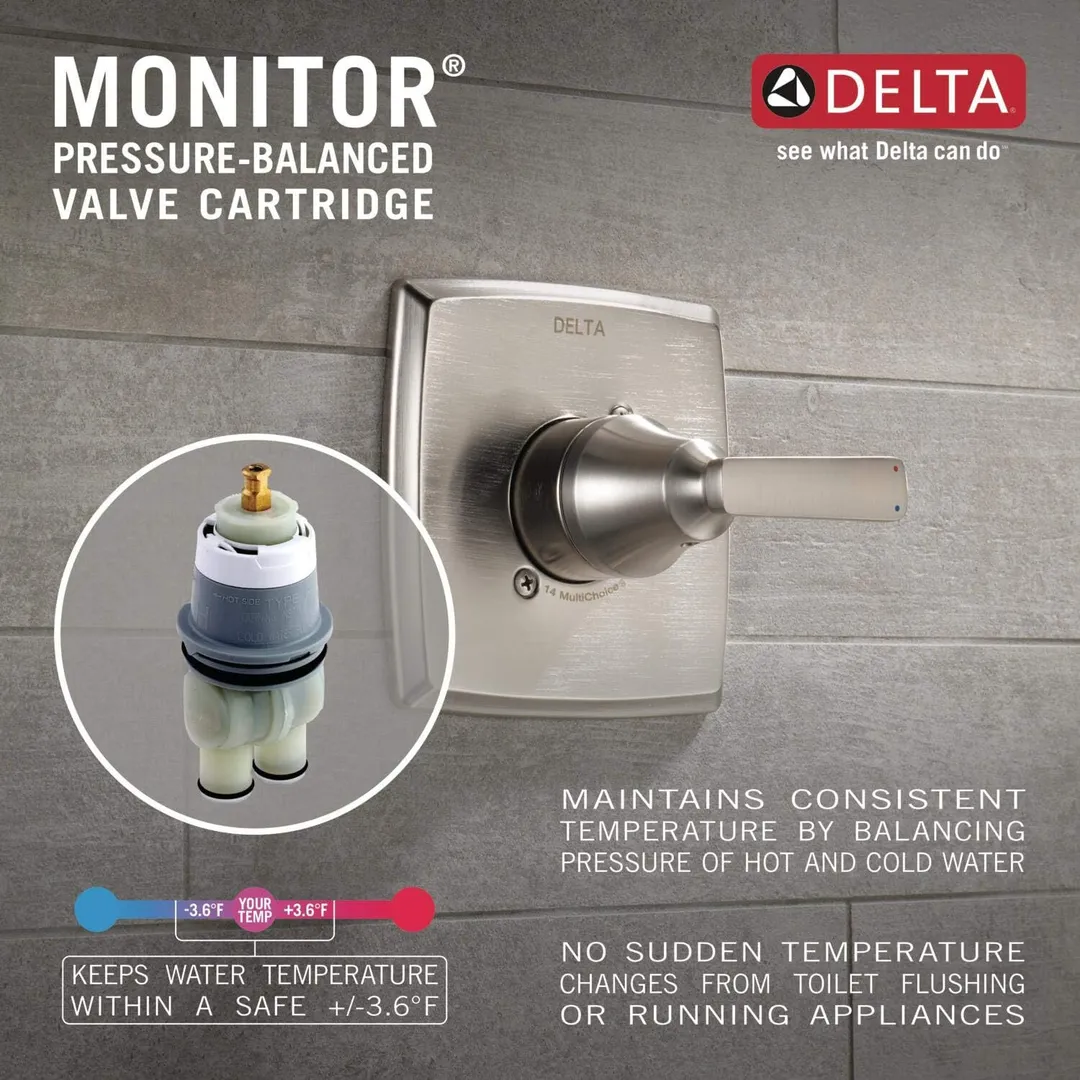 Delta Ashlyn Venetian Bronze 1-Handle Bathtub and Shower Faucet, 14 Series Trim Kit, T14464-RB (Valve Not Included), photo 5 of 7
