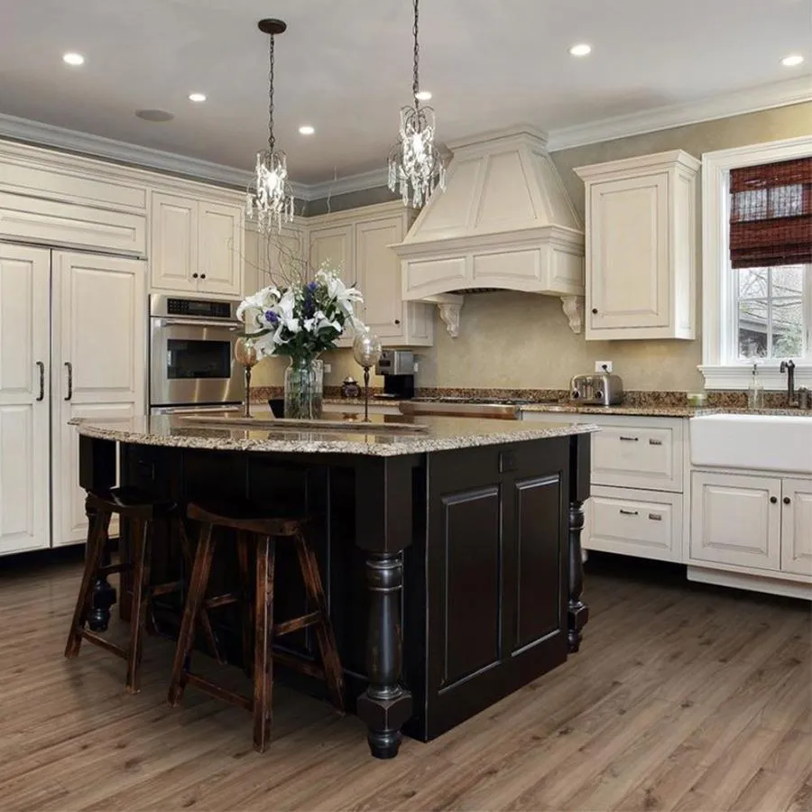 allen + roth Handscraped Weathered Oak 4.96-in W x 50.7-in L Handscraped Wood Plank Laminate Flooring, photo 3 of 7