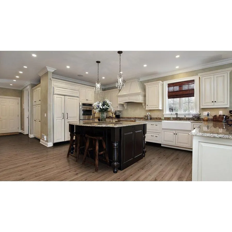 allen + roth Handscraped Driftwood Oak 4.96-in W Handscraped Wood Plank Laminate Flooring, photo 2 of 10