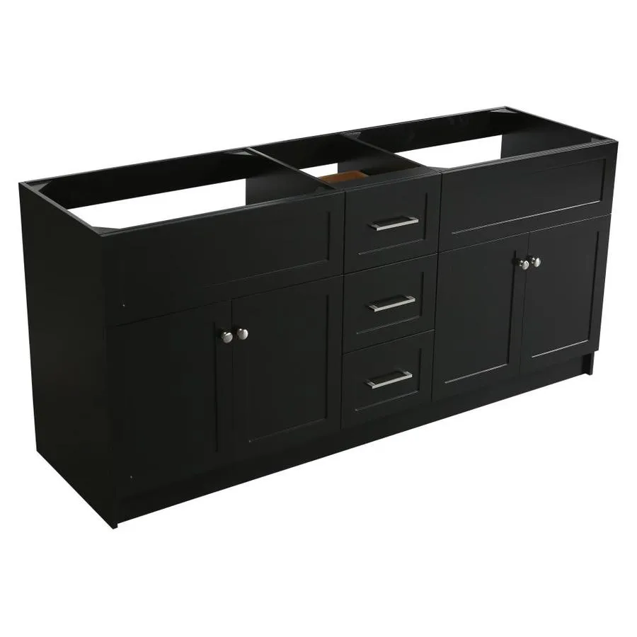 ARIEL Hamlet 72-in Black Bathroom Vanity Cabinet, photo 2 of 8