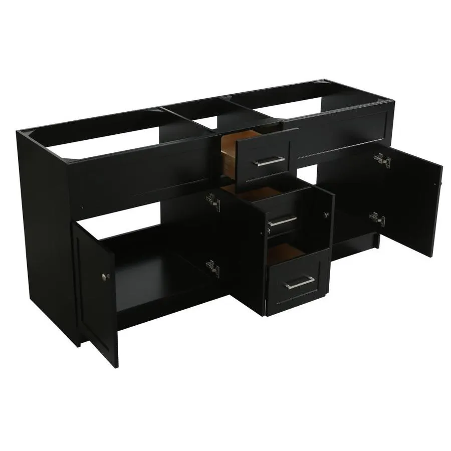 ARIEL Hamlet 72-in Black Bathroom Vanity Cabinet, photo 3 of 8