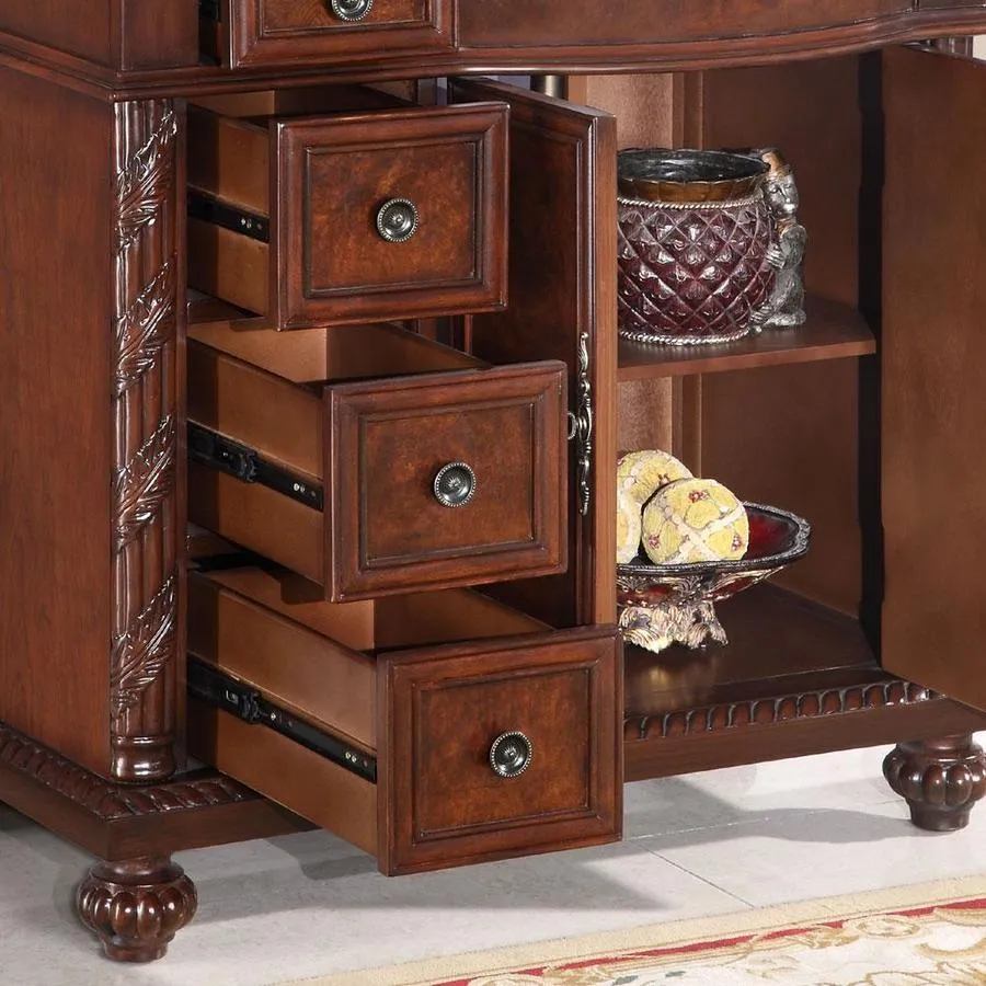 Silkroad Exclusive 36-in English Chestnut Single Sink Bathroom Vanity with Baltic Brown Granite Top, photo 4 of 7