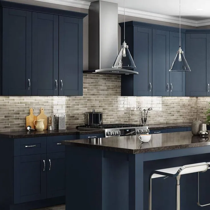 Home Decorators Collection Washington Vessel Blue Plywood Shaker Assembled Base Kitchen Cabinet Left 2ROT UT18 W in. 24 D in. 34.5 in. H, photo 6 of 6