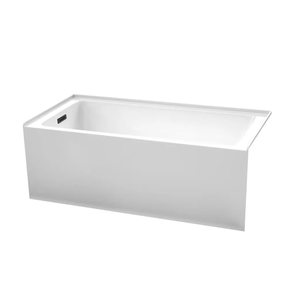 Grayley 60 in. L x 30 in. W Acrylic Right Hand Drain Rectangular Alcove Bathtub in White with Chrome Trim, photo 10 of 11