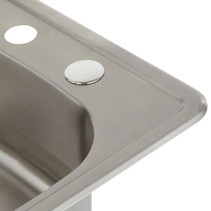 Drop-In 22-Gauge Stainless Steel 15 in. 2-Hole Single Bowl Bar Sink, photo 9 of 9