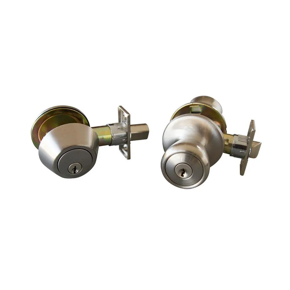 Terrace Oil Rubbed Bronze Entry Door Knob and Single Cylinder Deadbolt with Universal 6-Way Latch, photo 3 of 4